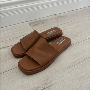 Steve Madden Tan Slide Sandals